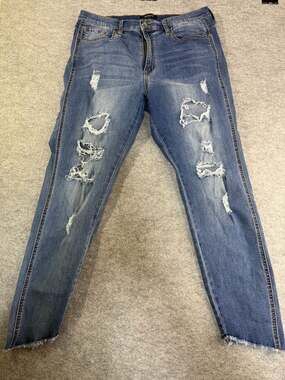Buffalo David Bitton Ivy High Rise Crop Skinny Stretch Distressed Jeans